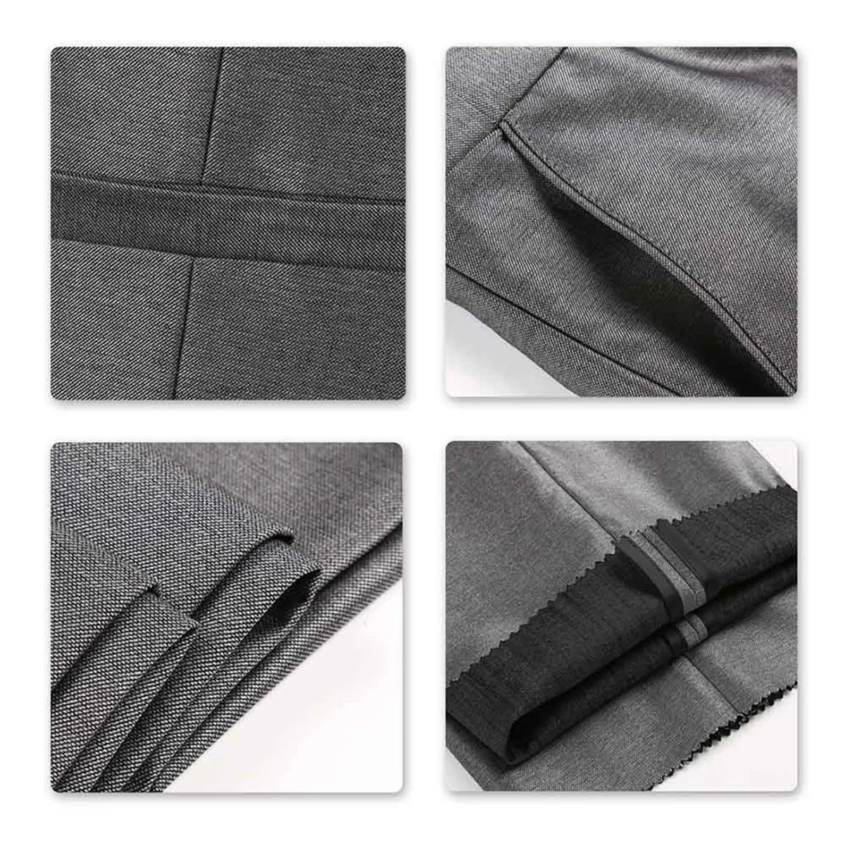 3-Piece Two Button Slim Fit Silver Grey Suit