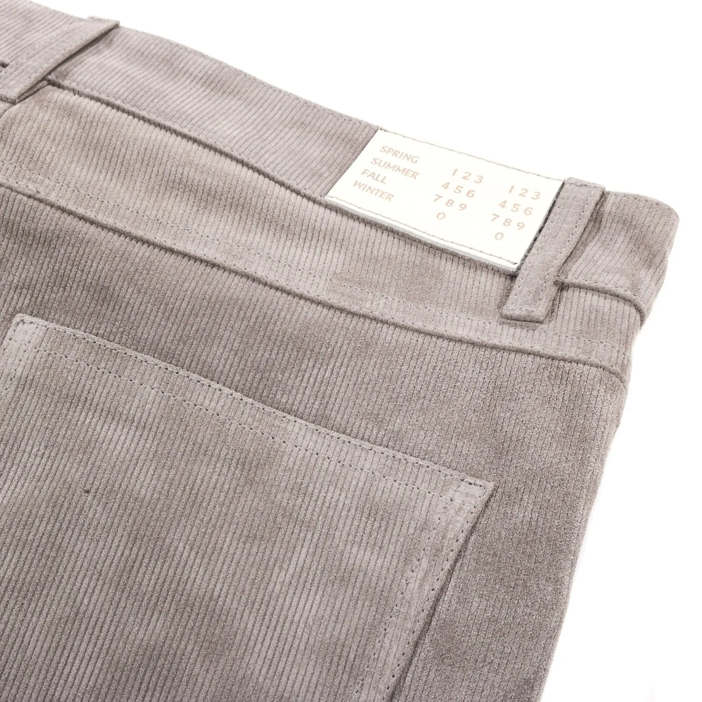 4SDESIGNS ERN PANT GREY CORDUROY EFFECT HEAVY LEATHER