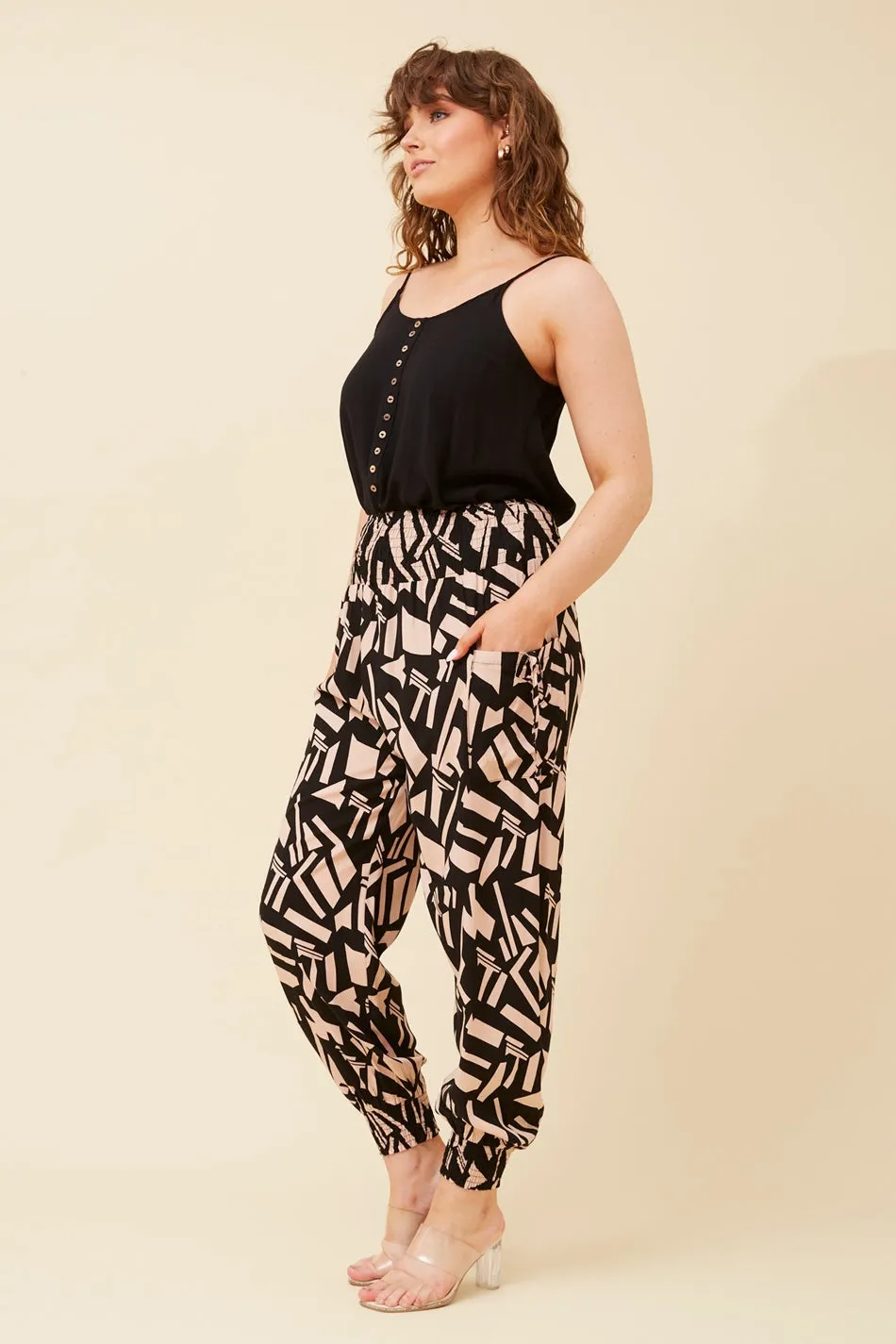 ABSTRACT PRINT HAREM PANTS