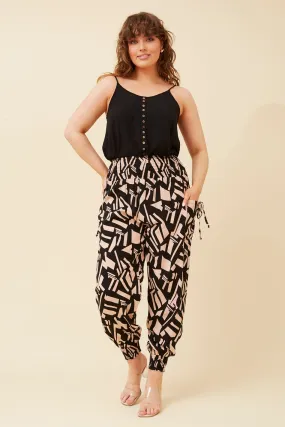 ABSTRACT PRINT HAREM PANTS