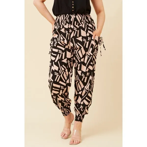 ABSTRACT PRINT HAREM PANTS