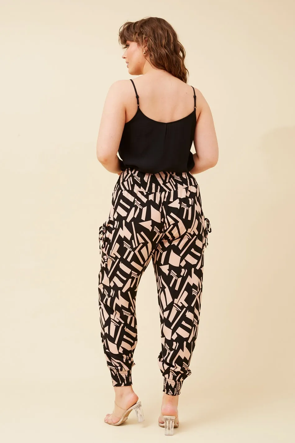 ABSTRACT PRINT HAREM PANTS