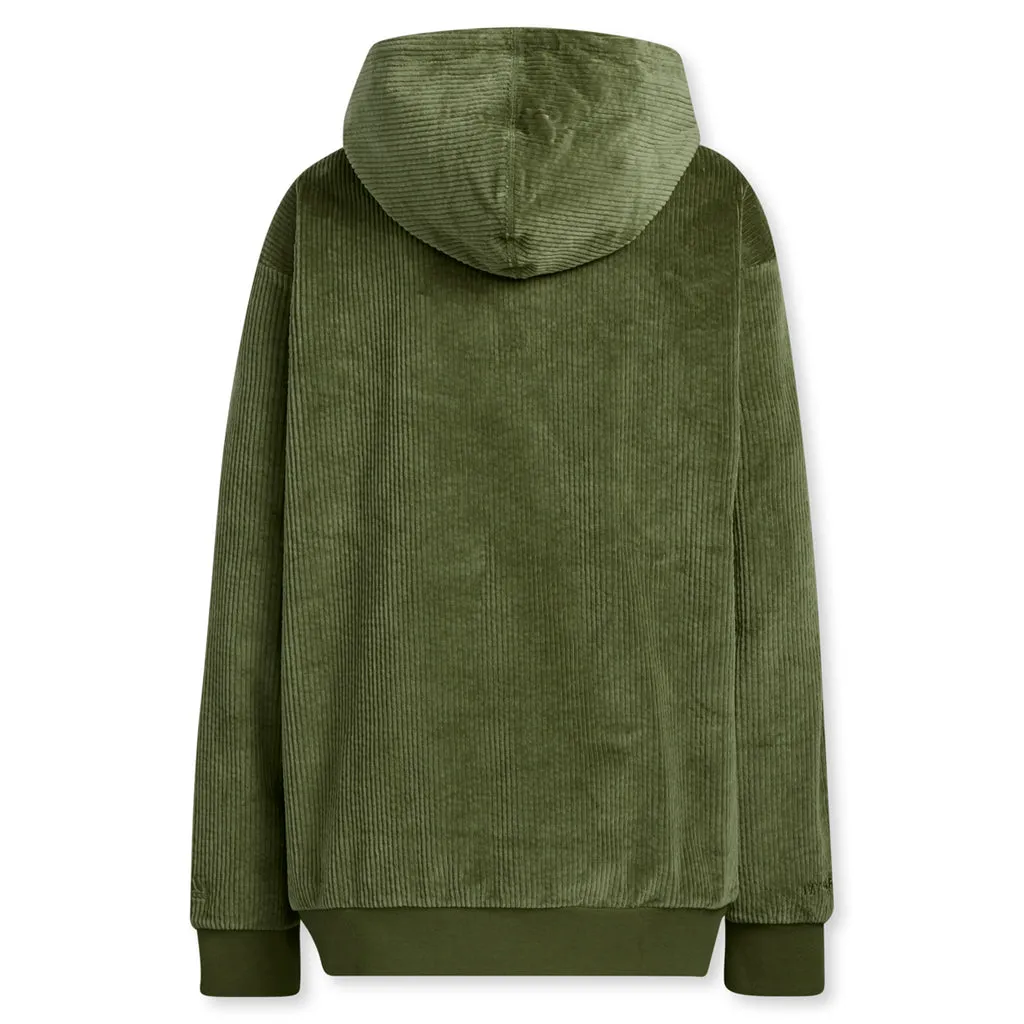 adidas x IVY PARK Corduroy Hoodie - Wild Pine/Solar Slime