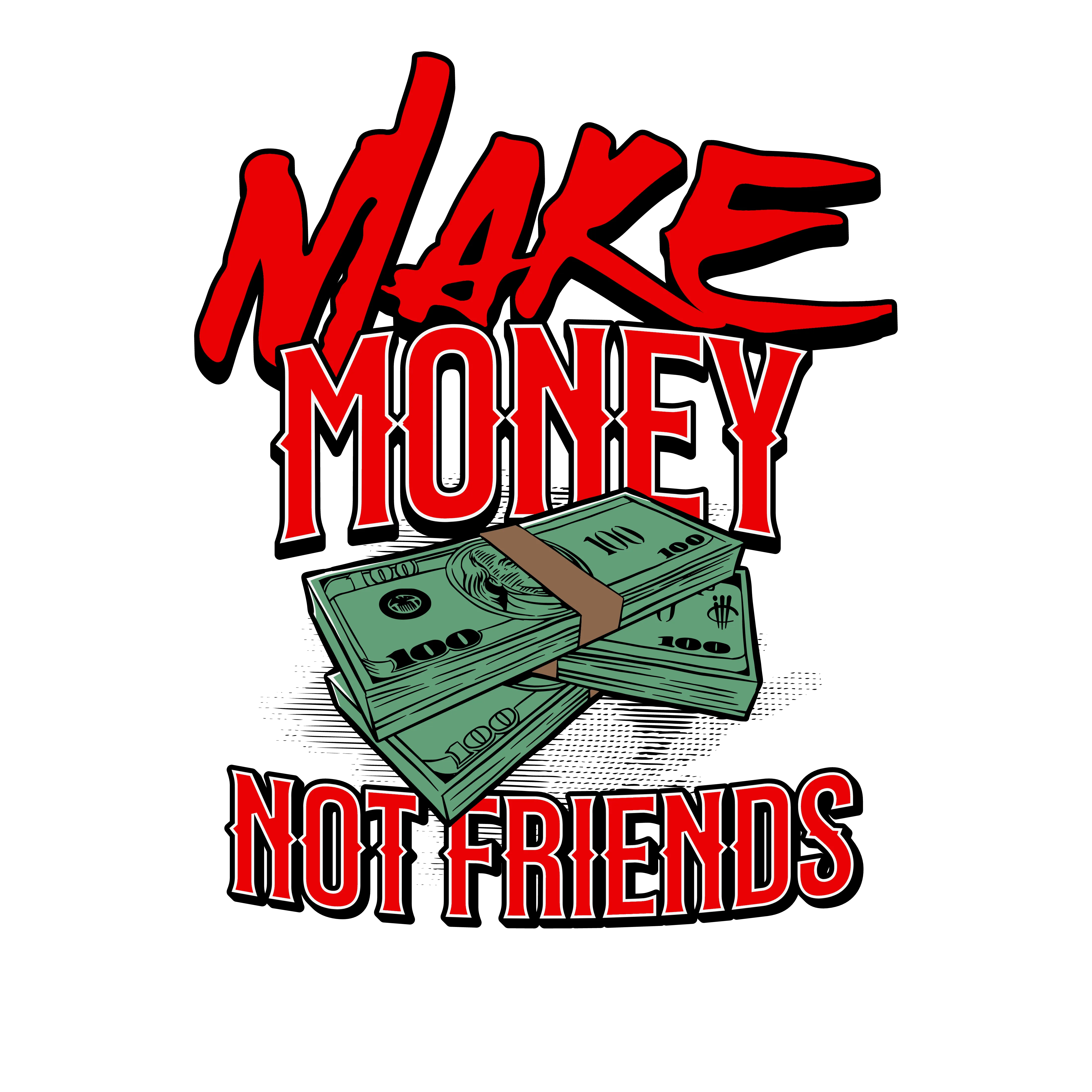 Air Jordan 4 "Red Cement" White T-Shirt (MAKE MONEY NOT FRIENDS)