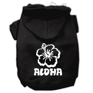 Aloha Flower Screen Print Pet Hoodies Black Size XXL (18)