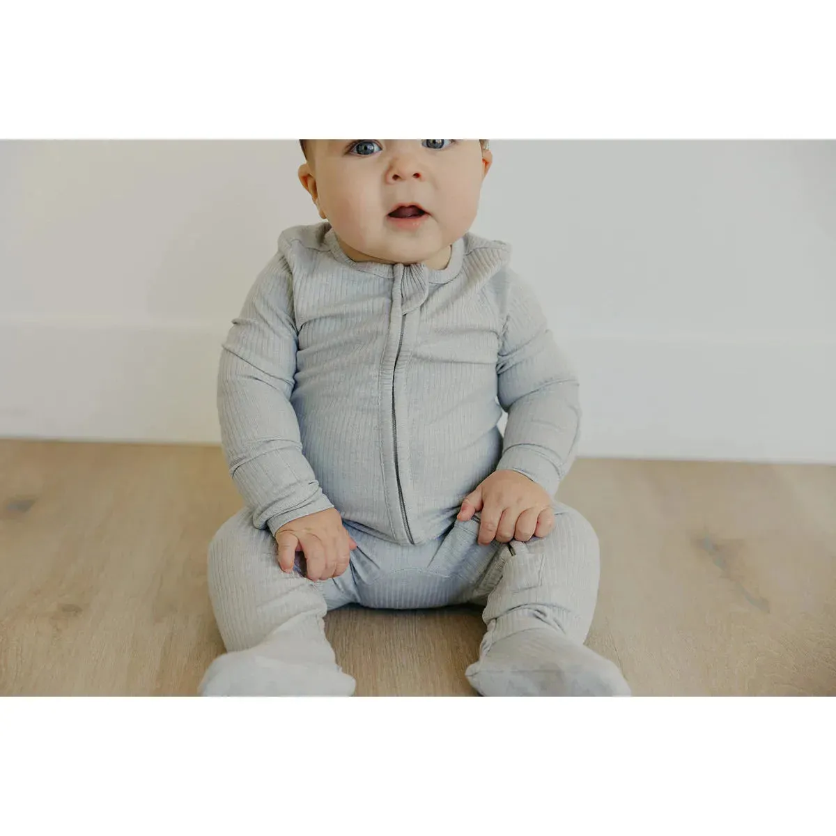 Ash Zip-up Footie 6-12mo