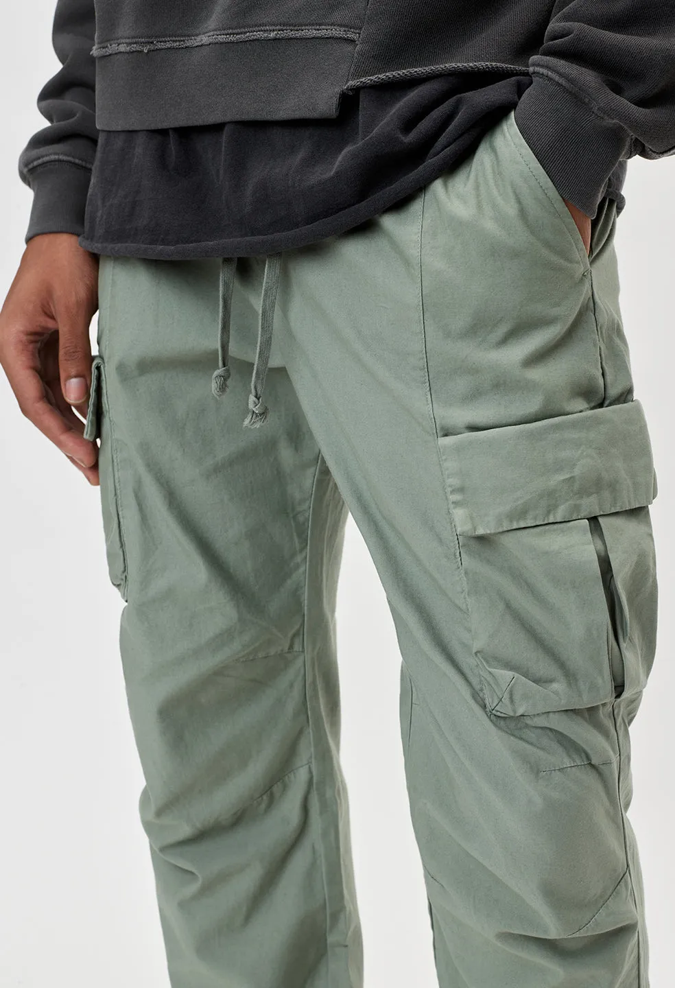 Back Sateen Cargo Pants / Sage