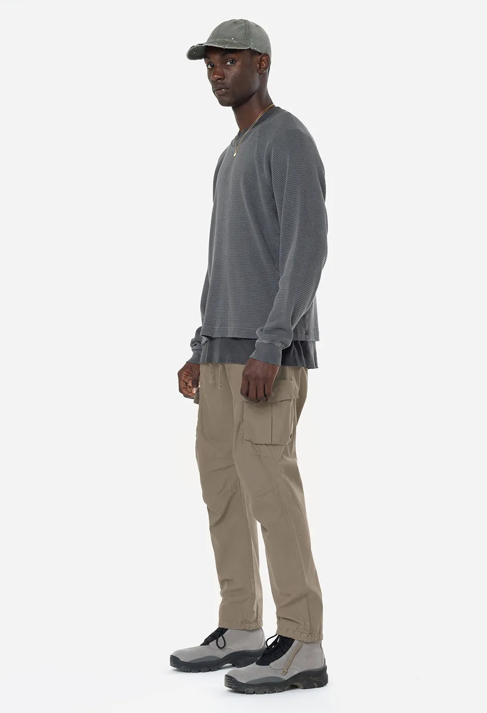 Back Sateen Cargo Pants / Tan