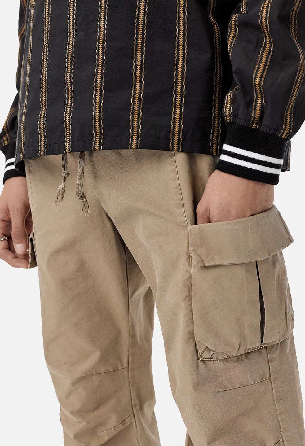 Back Sateen Cargo Pants / Khaki