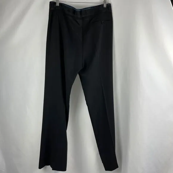 Balenciaga ParisBlack Trousers with Navy Dotted Waist Trim