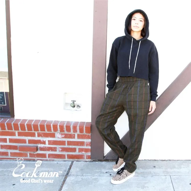 Cookman Chef Pants - Wool Mix Plaid : Olive Green