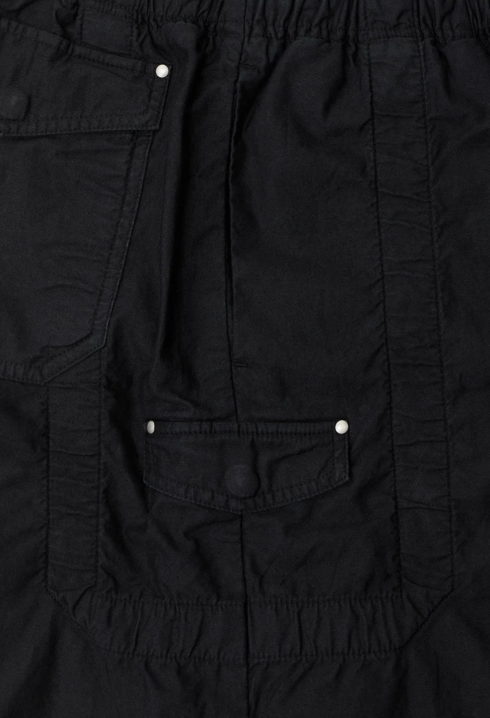 Cotton Poplin Frame Cargo Pants / Black