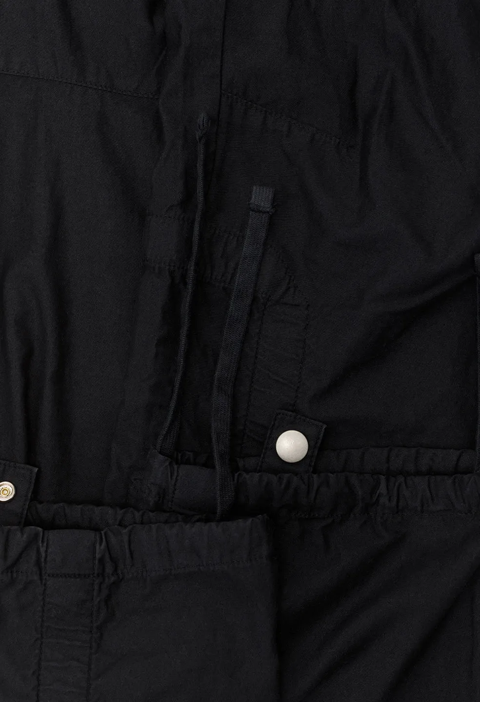 Cotton Poplin Frame Cargo Pants / Black