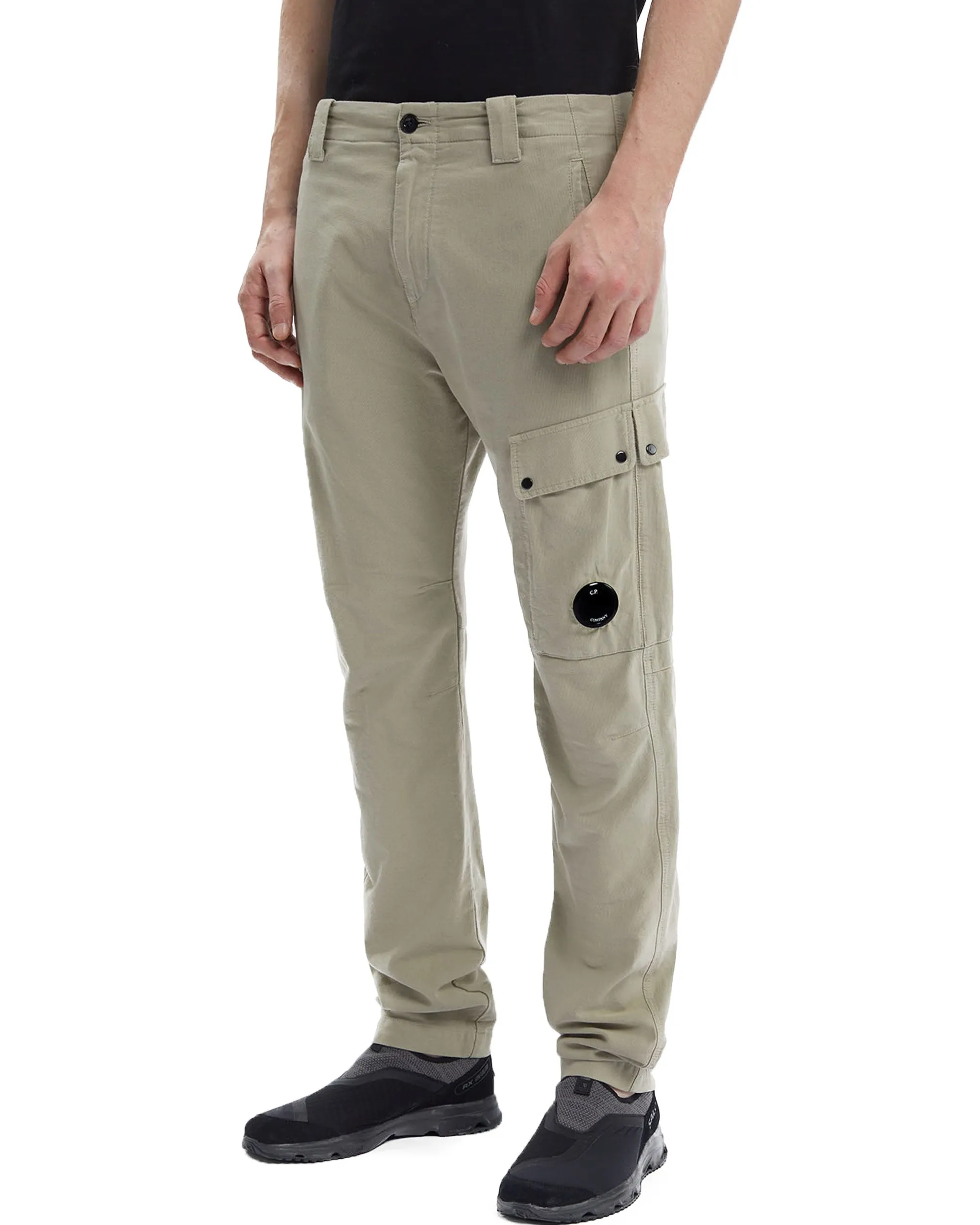 CP Company Ottoman Stretch Sme Ergonimic Cargo Pants Silver Sage