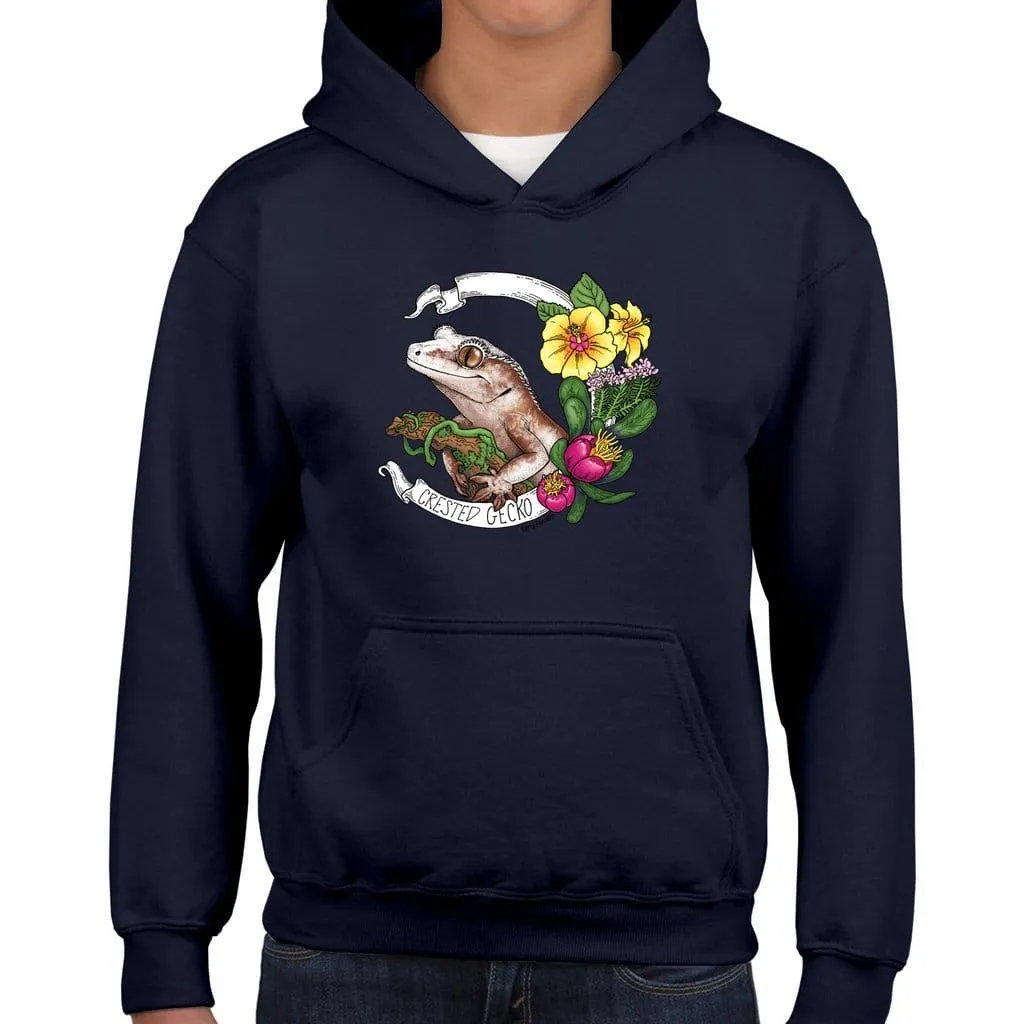 Crested Gecko Banner Youth Hoodie