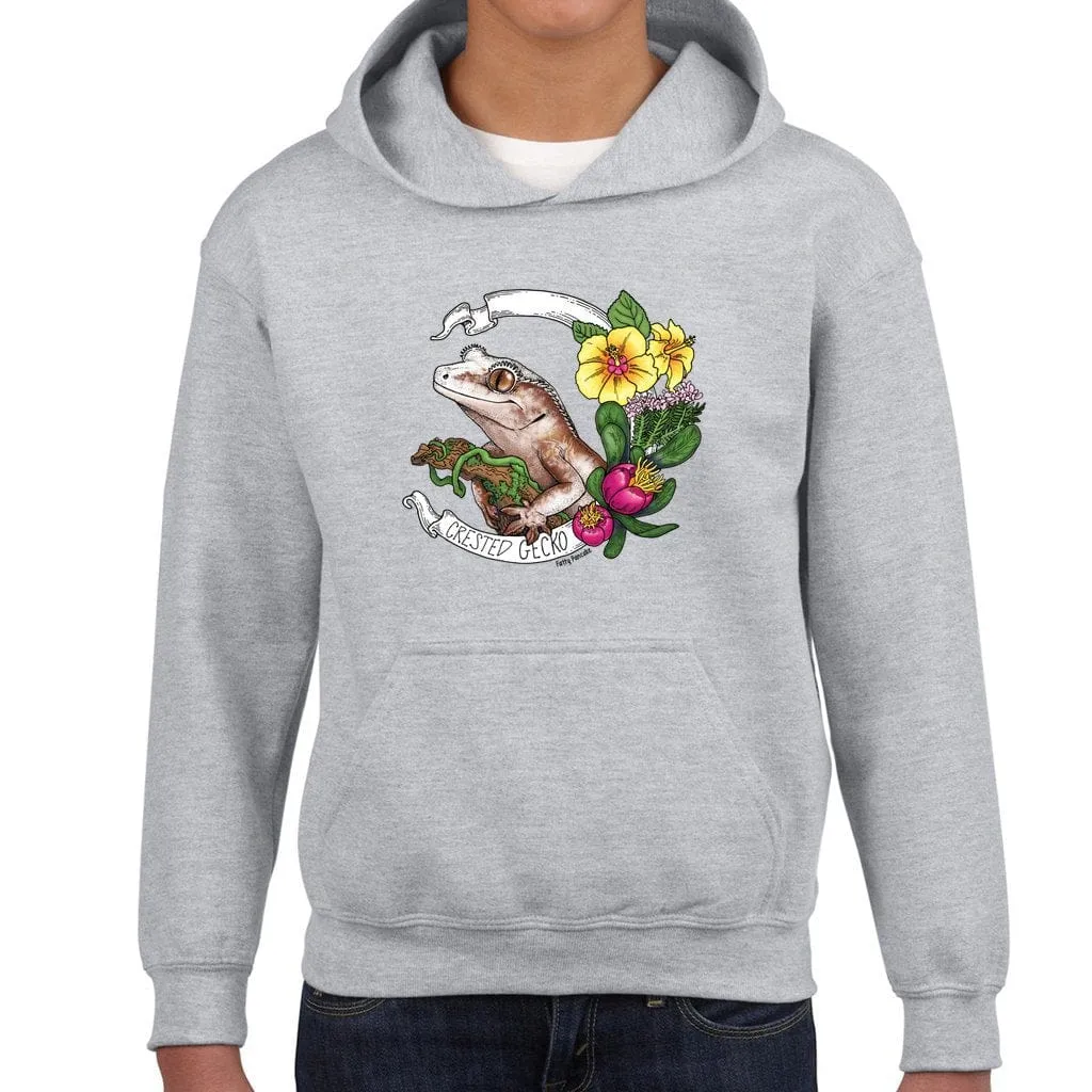 Crested Gecko Banner Youth Hoodie