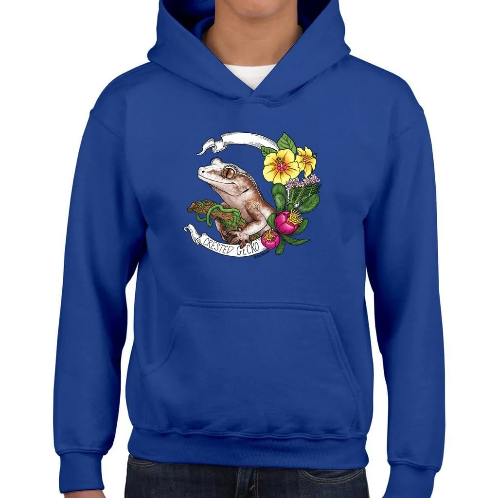 Crested Gecko Banner Youth Hoodie