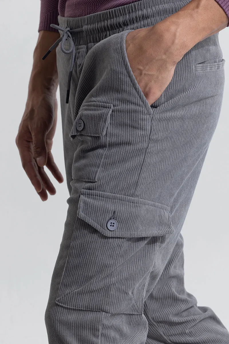 Cullin Grey Corduroy Cargo Pant