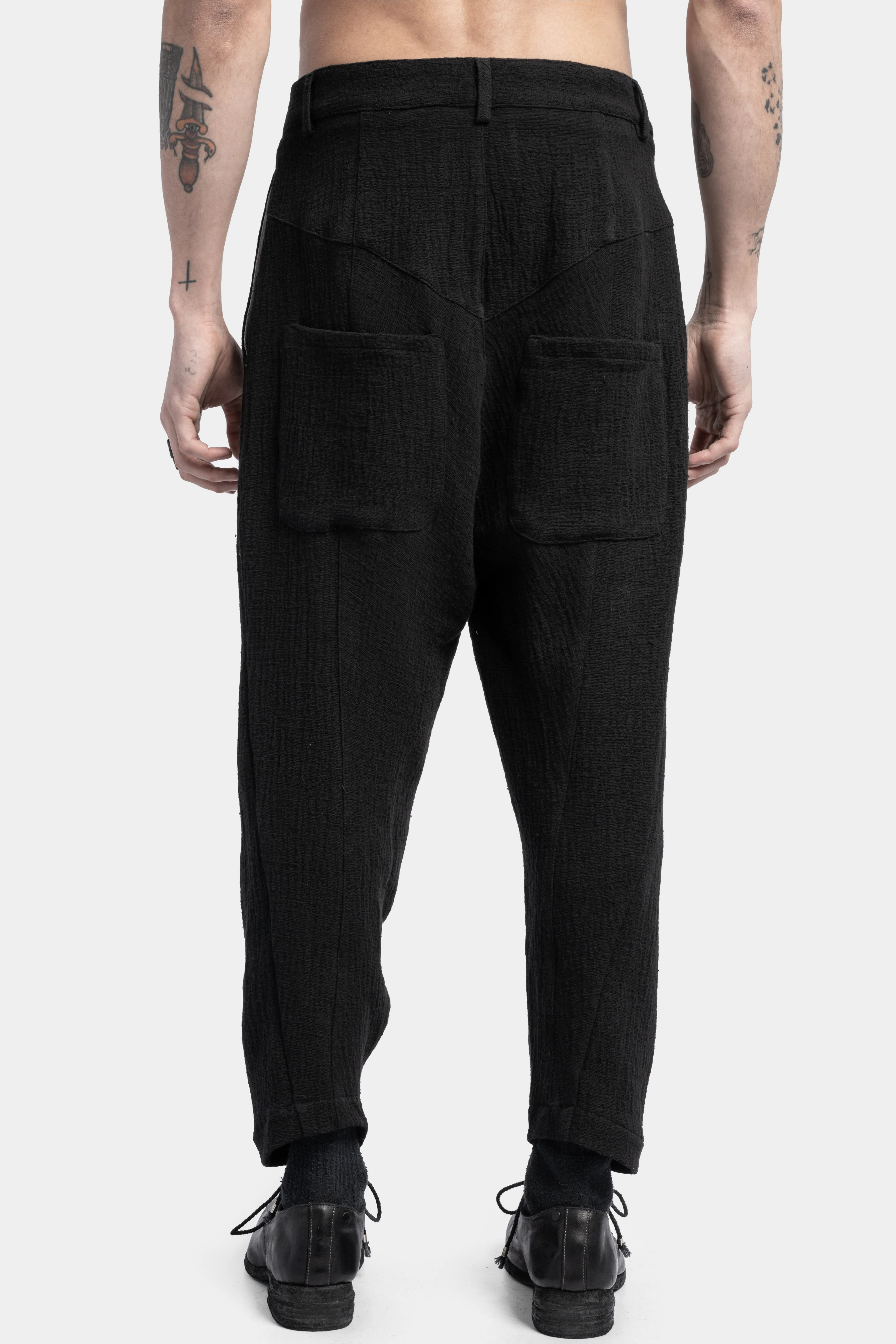 Curved cotton dress pants