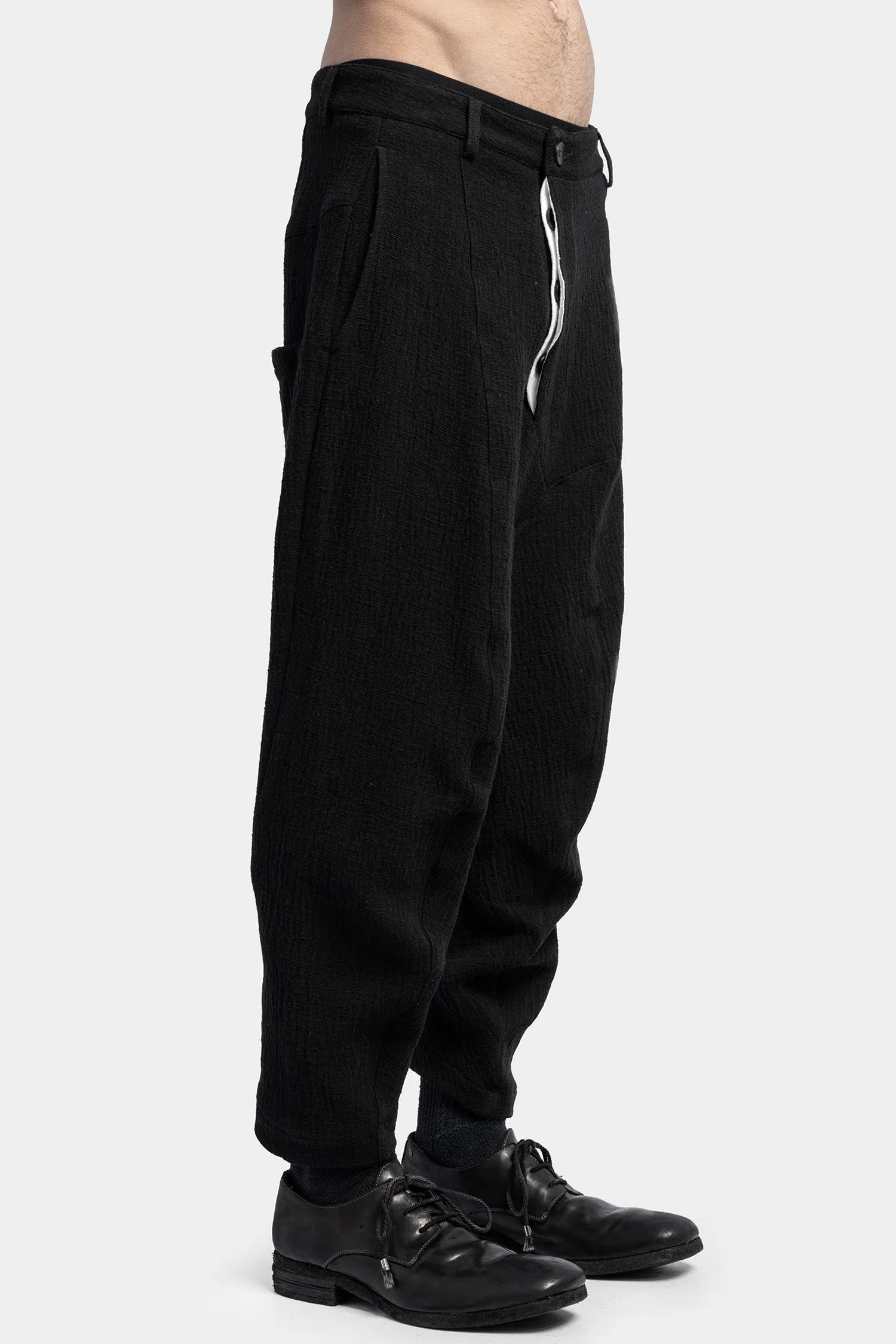 Curved cotton dress pants