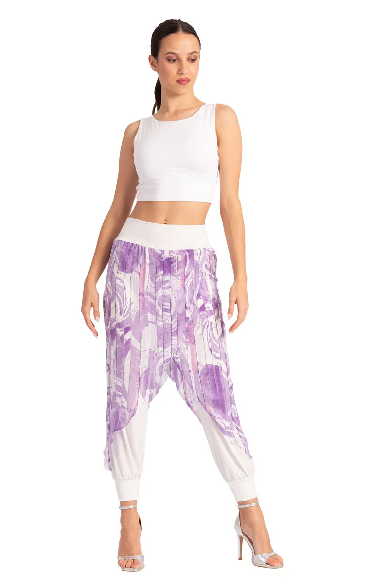 Double Layer Lilac Abstract Print Tango Pants