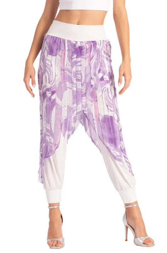 Double Layer Lilac Abstract Print Tango Pants