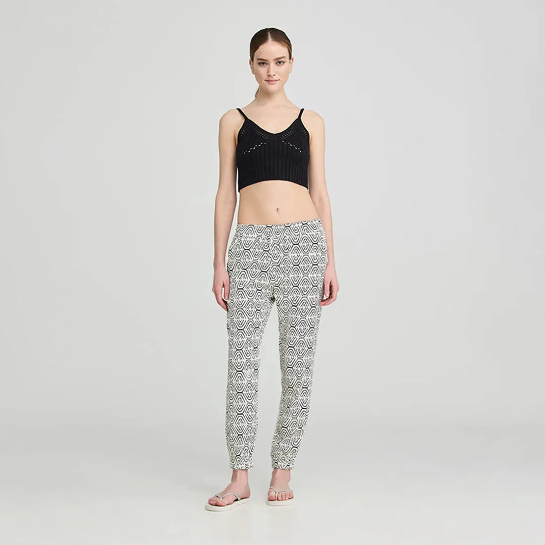 Drawstring Patterned Trousers