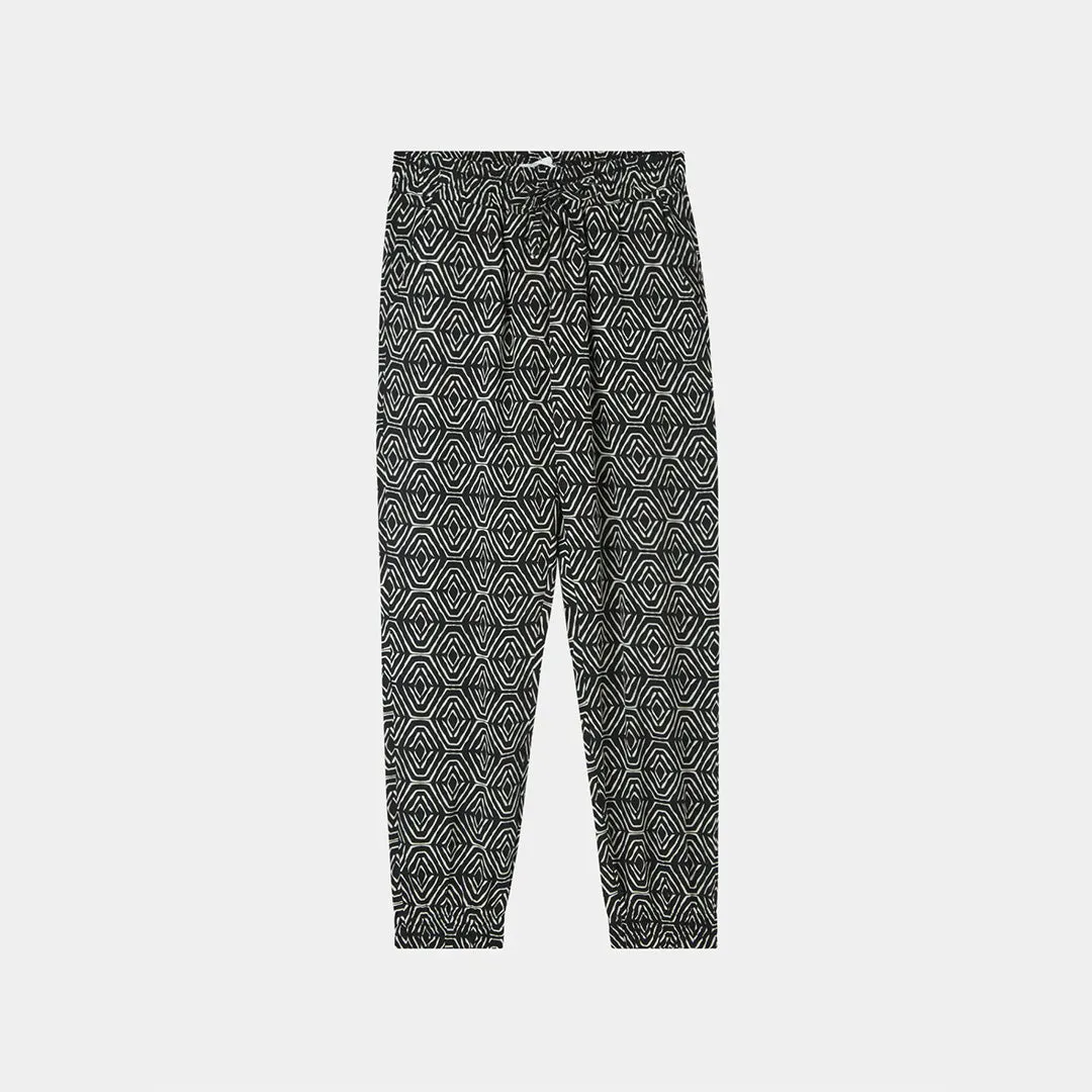 Drawstring Patterned Trousers