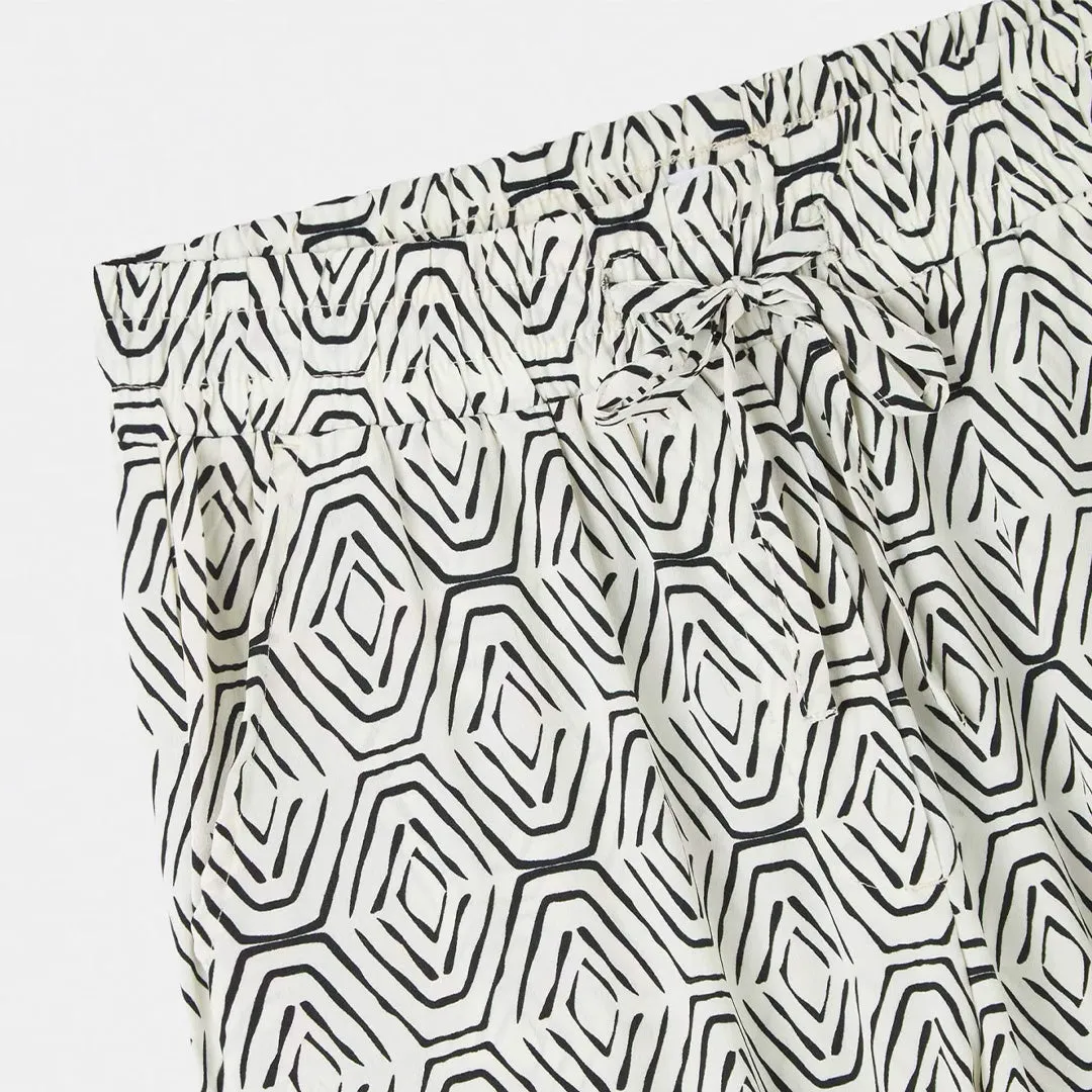 Drawstring Patterned Trousers