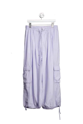 Free People Blue Palash Baggy Cargo Pants - Periwinkle UK M