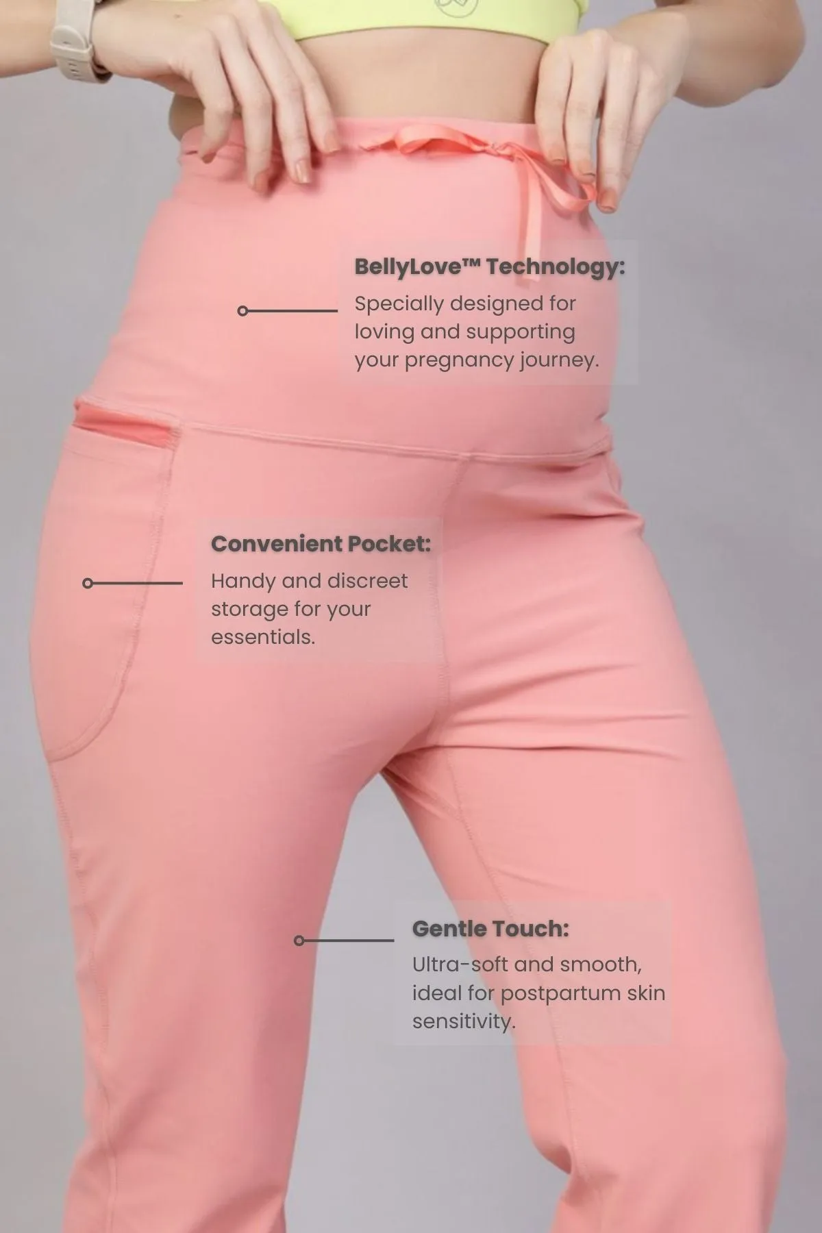 Full Bump-Coverage Carrot Flair Maternity Pants