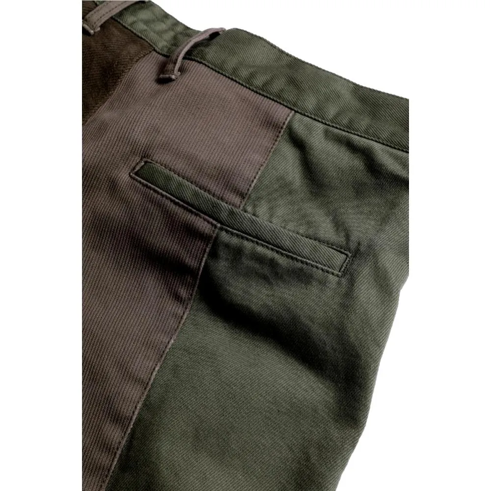 FUNDAMENTAL BORO PATCHWORKS SHORT PANTS RINSE-KHAKI