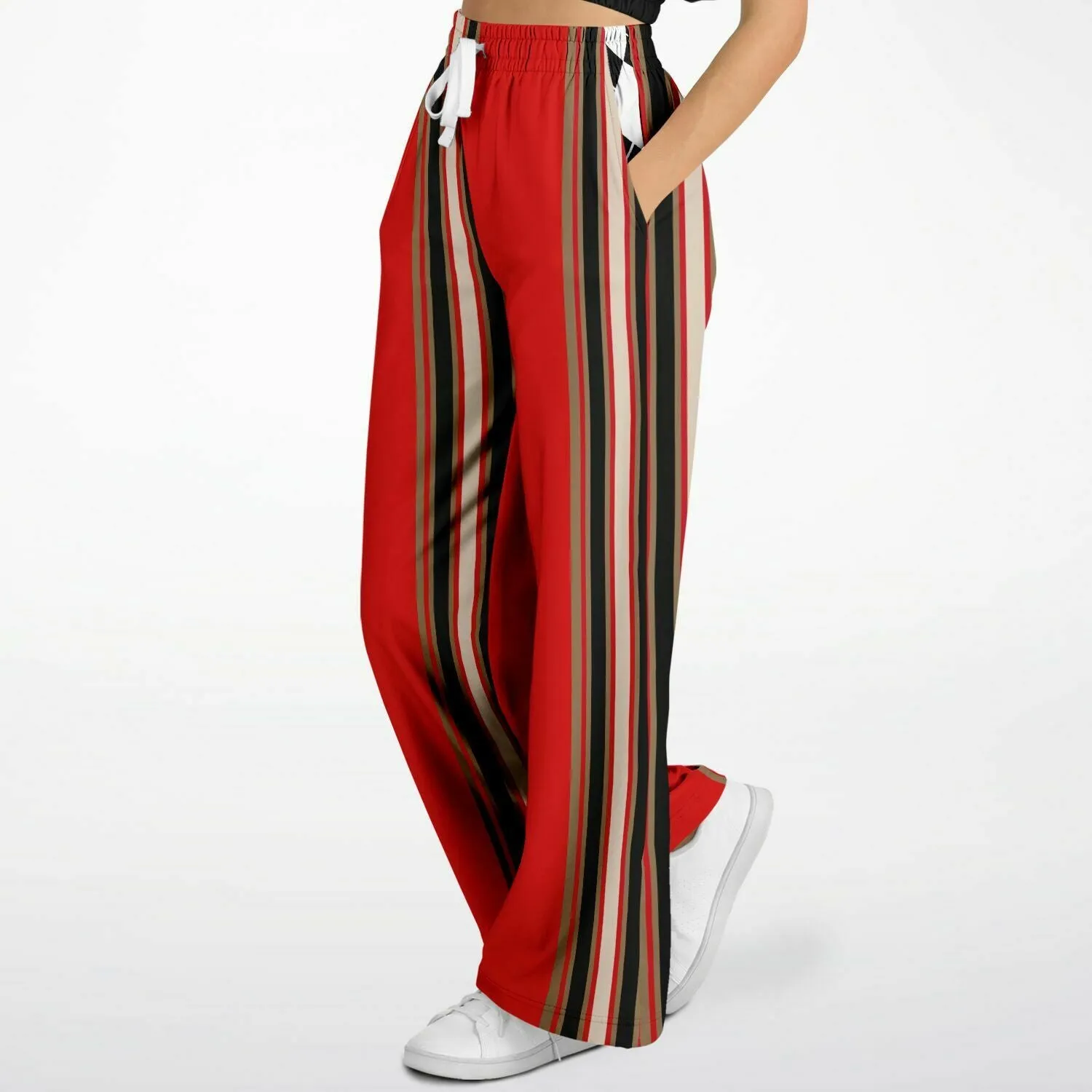 Gold Line Red Eco-Poly Stretchy Phat Bellbottoms