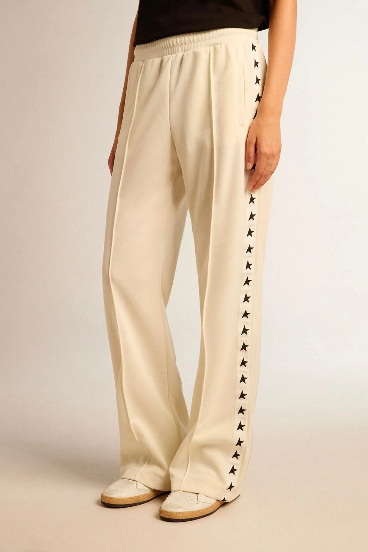 Golden Goose Dorotea Star Jogging Pants - Papyrus/ Black