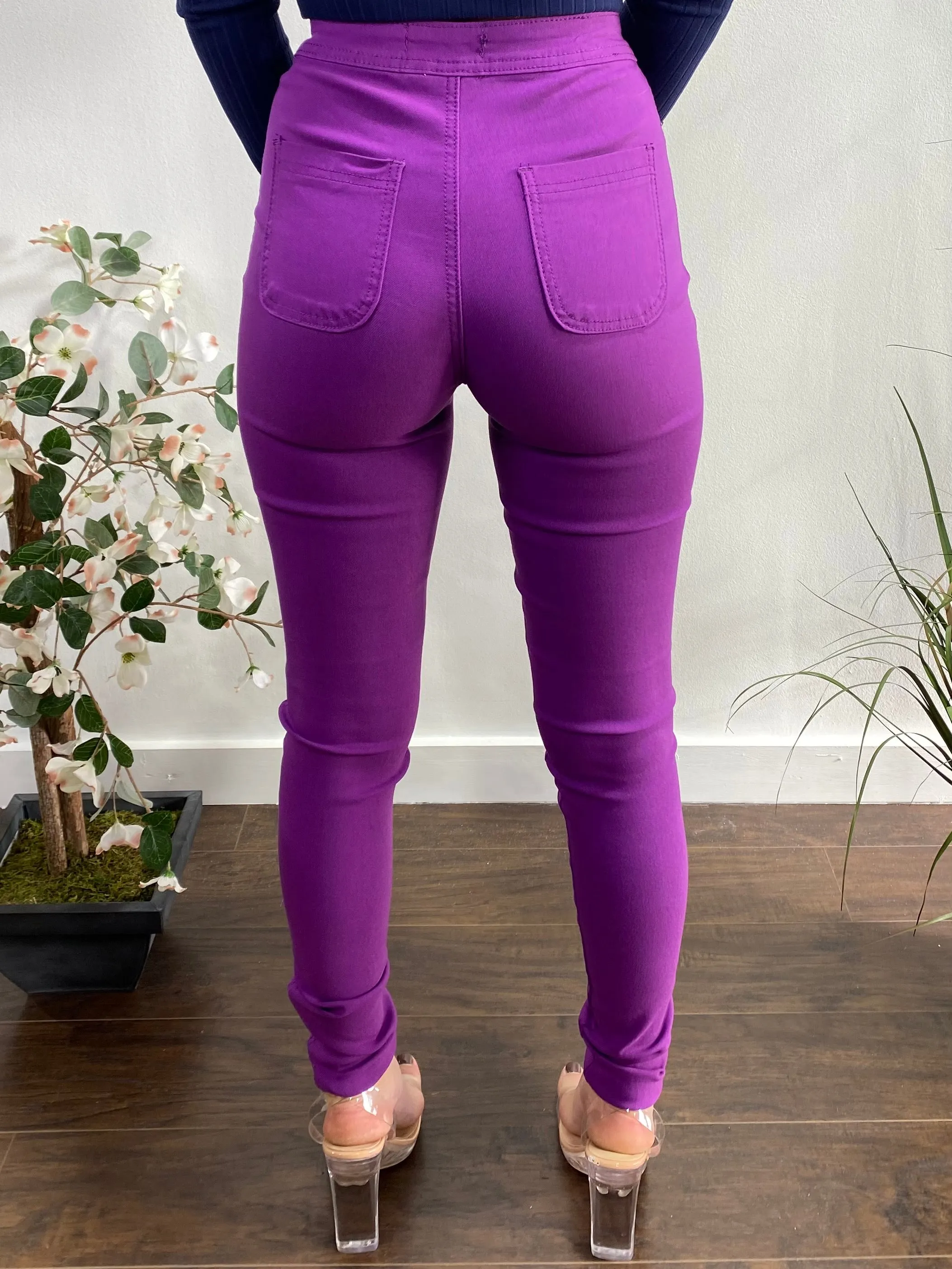 JC & JQ Super Stretch Disco Jeans (Purple) GP2100-PU