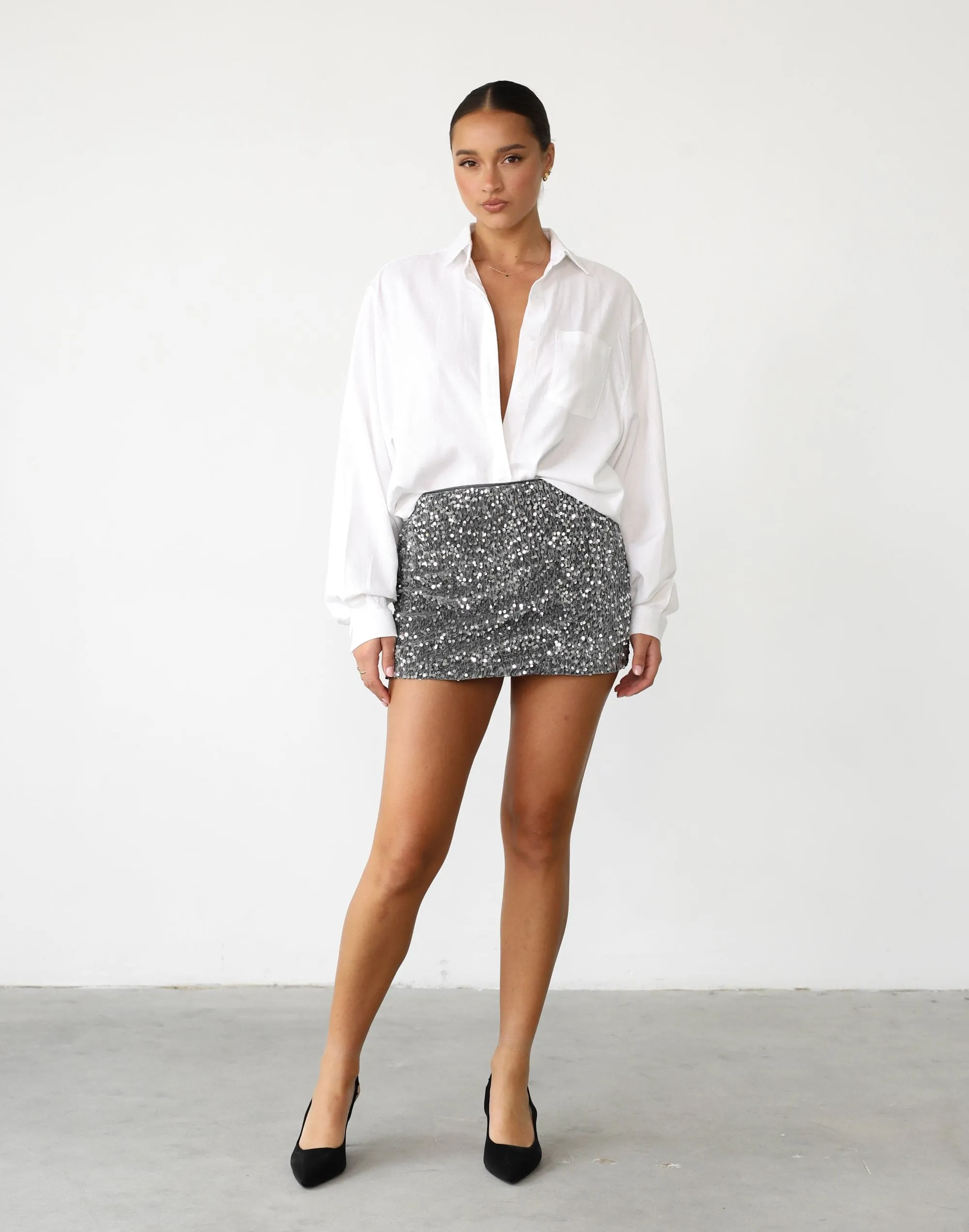 Lancey Mini Skirt (Slate)