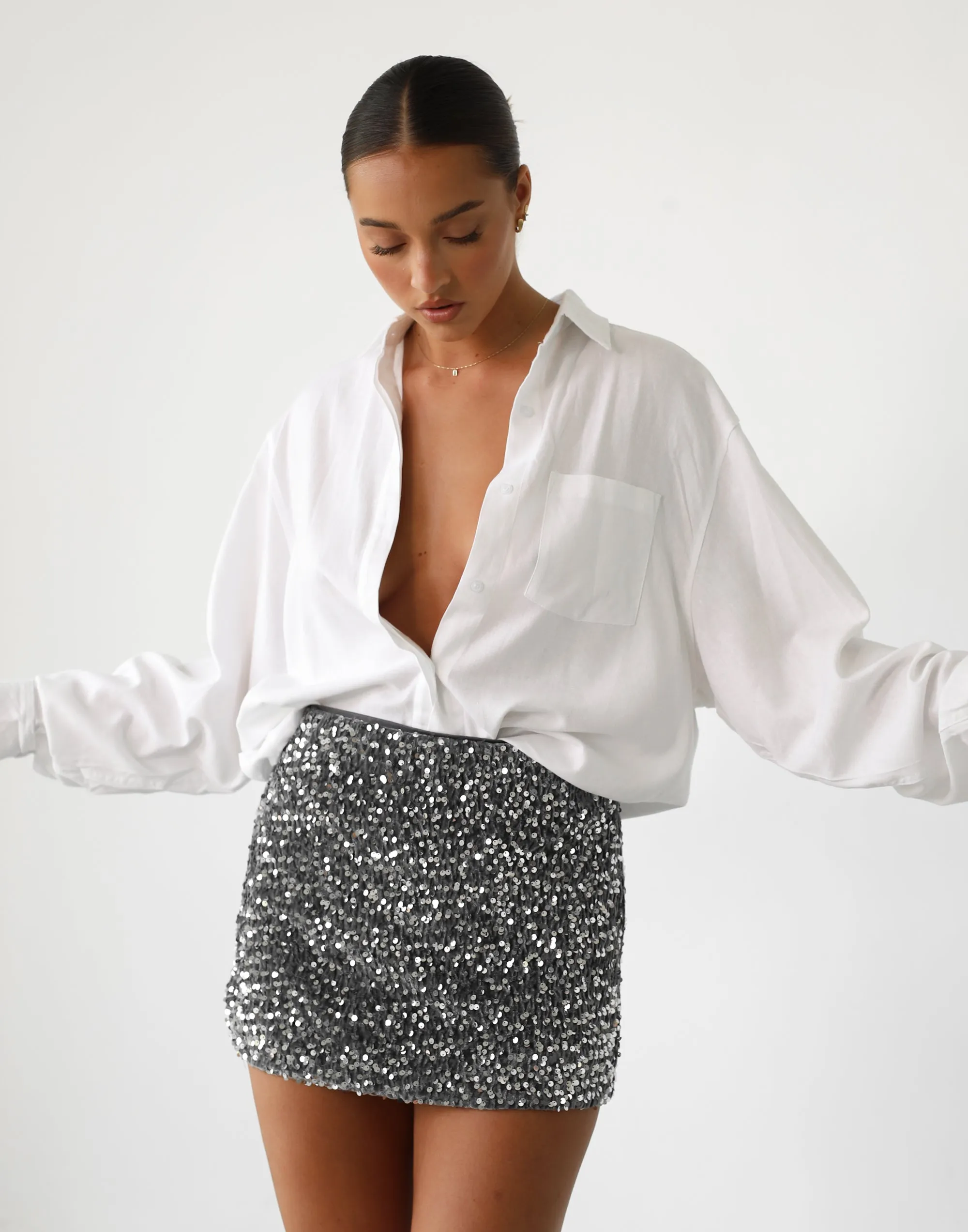 Lancey Mini Skirt (Slate)