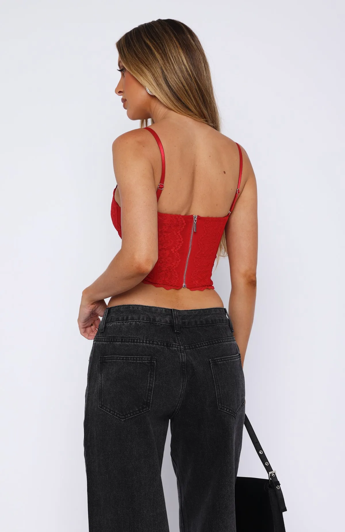 Live On Lace Bustier Red