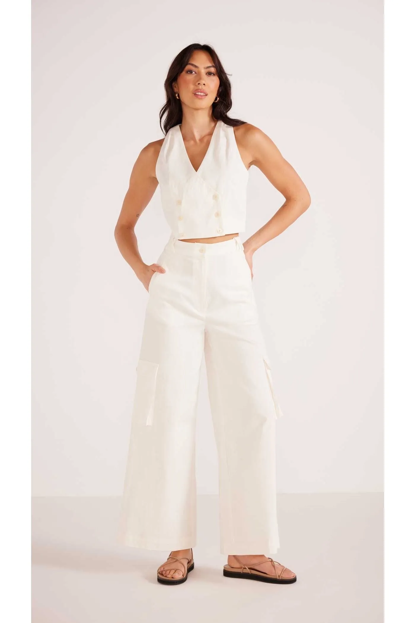 Lottie Halter Neck Vest | White