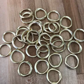 Matte Gold Round Wavy Rings, Connector Links, Soldered Ring Metal Charms, 20mm, chs3531