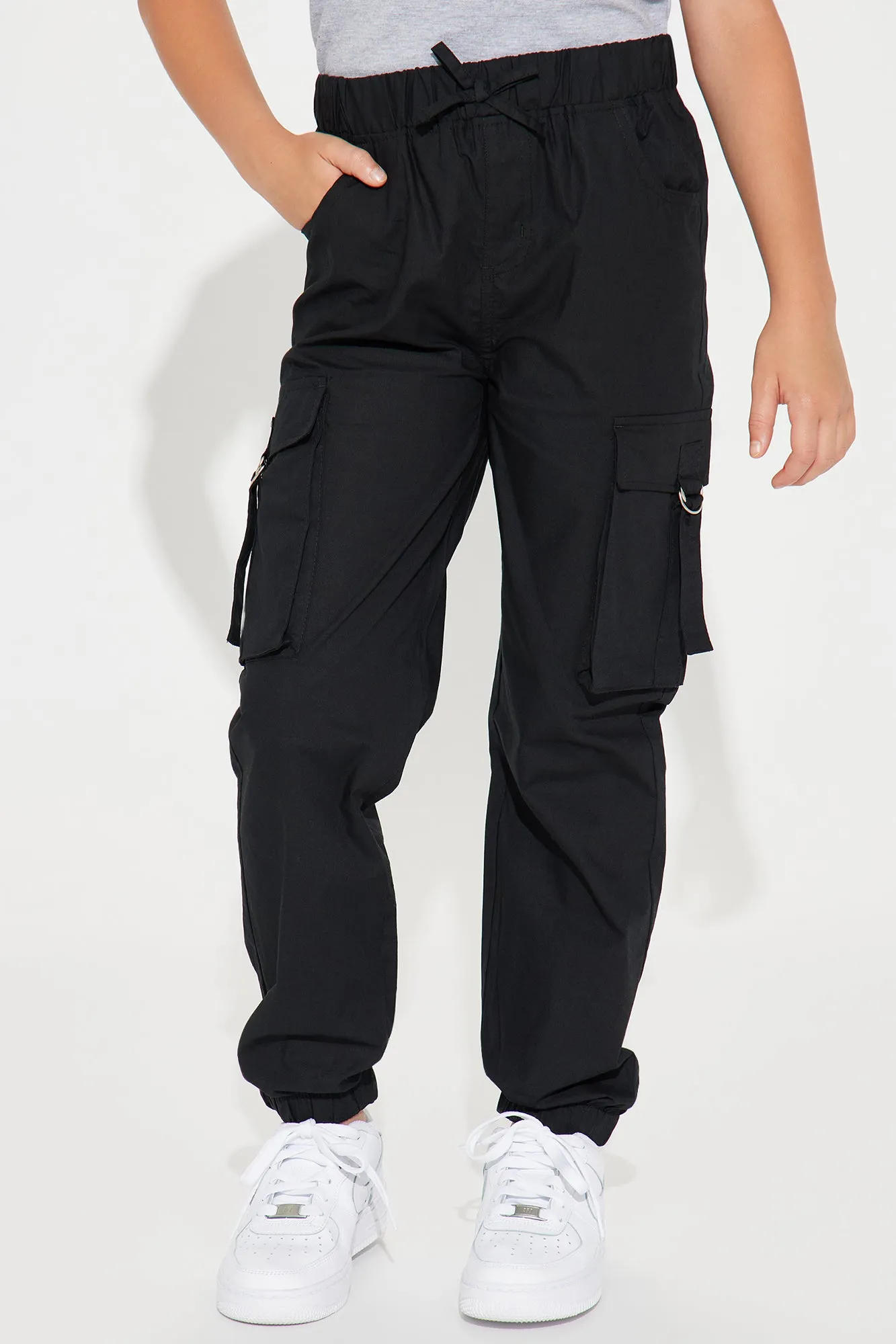 Mini Cargo Poplin Pants - Black