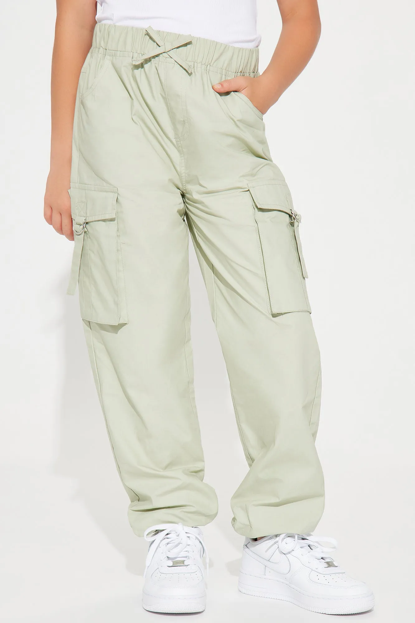 Mini Cargo Poplin Pants - Sage