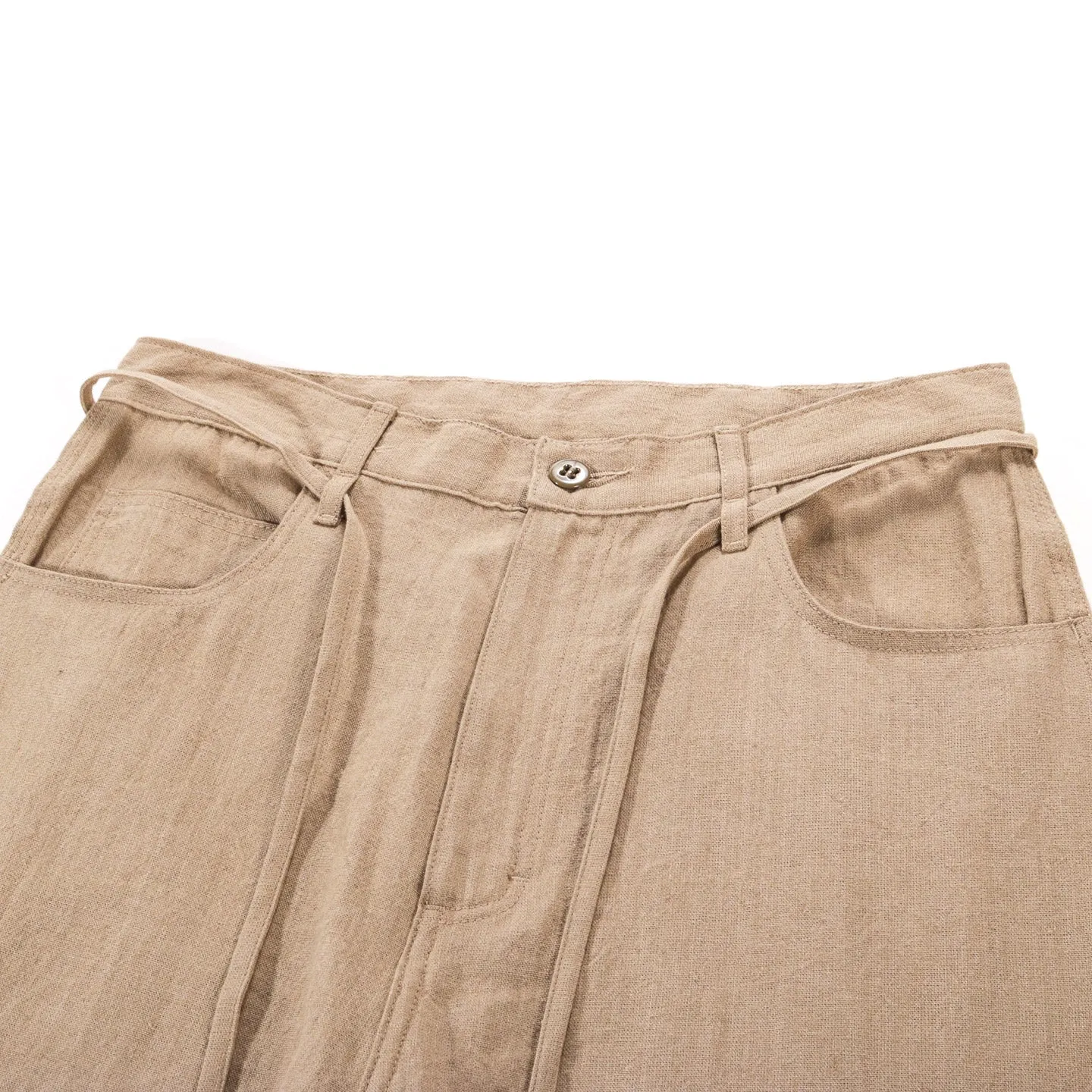 MONITALY DROP CROTCH PAINTER PANTS LINEN KHAKI