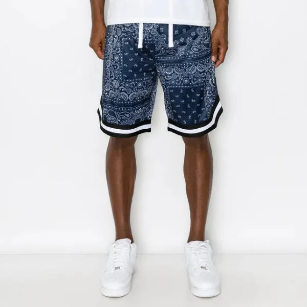 Navy Bandanna Basketball Shorts - JS17