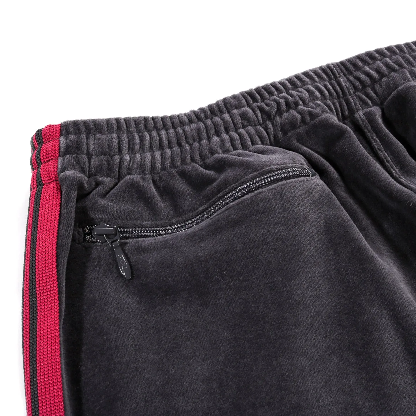 NEEDLES NARROW TRACK PANT VELOUR CHARCOAL