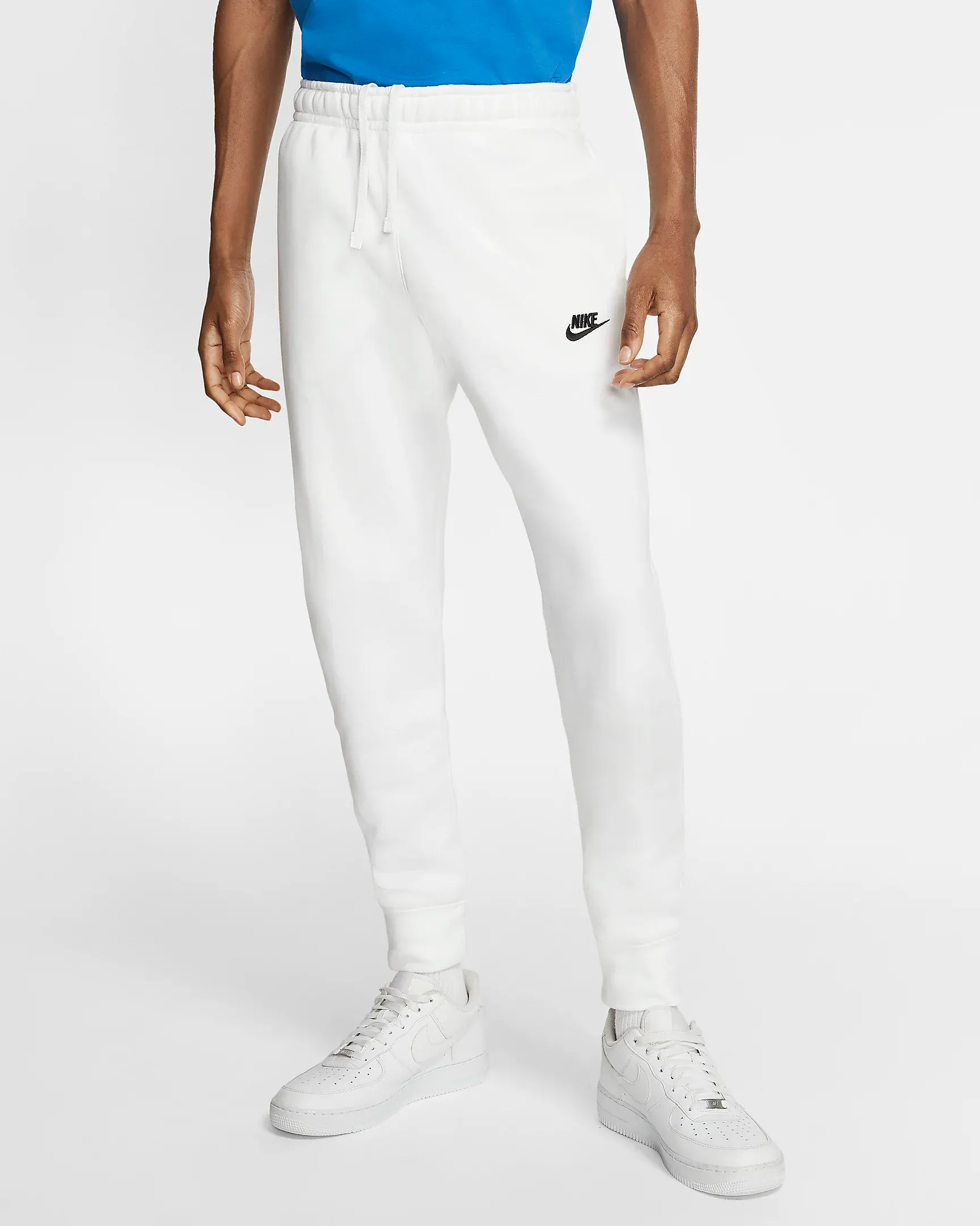 Nike Men's Sportswear Club Fleece Jogger Pants - White