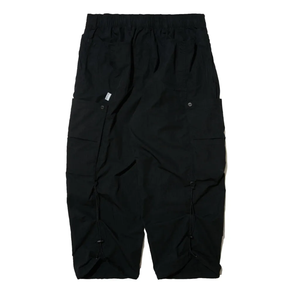 OPEN DIALOGUE SIDE POCKET NYLON PANTS-BLACK