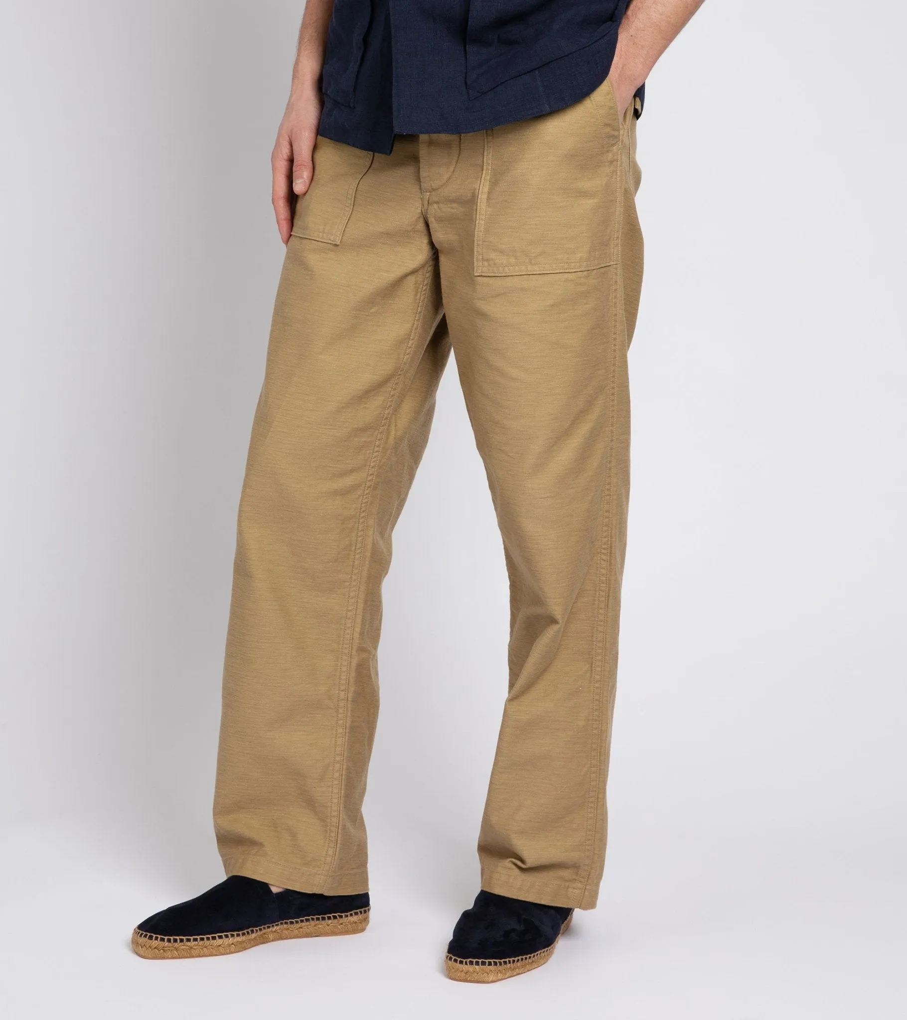 OrSlow Regular Fit Cotton Fatigue Pants: Khaki