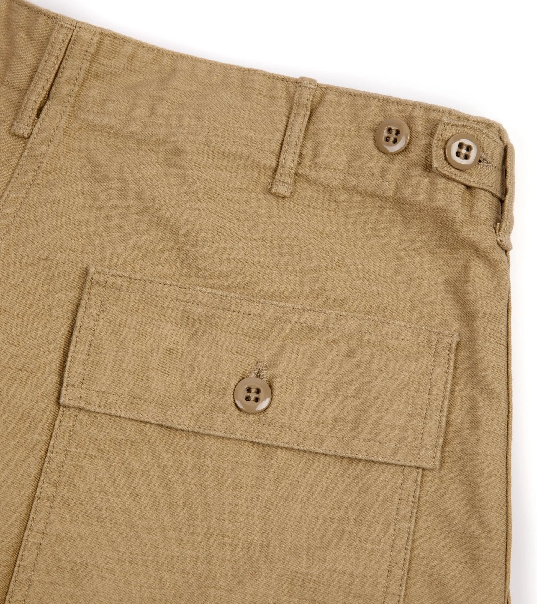 OrSlow Regular Fit Cotton Fatigue Pants: Khaki