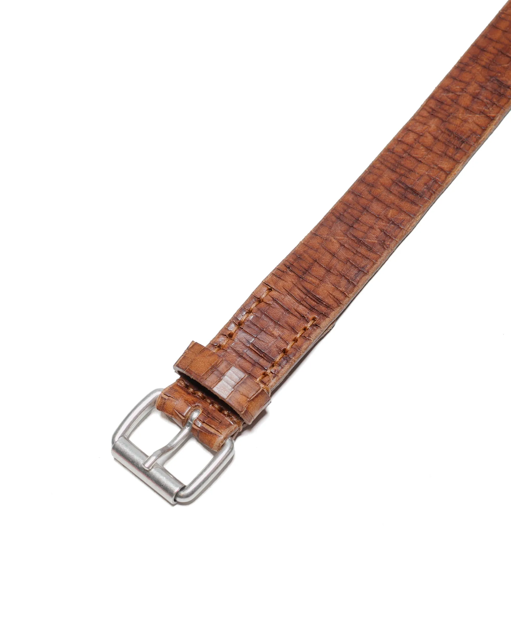 Our Legacy Belt 3CM Laser Crack Cognac Leather